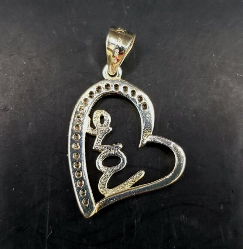 HEART LOVE pendant Sterling Silver 925 Diamond Ac… - image 4