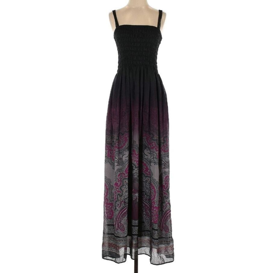 Free People Megs Smocked Brocade Damask Maxi Dress - image 1