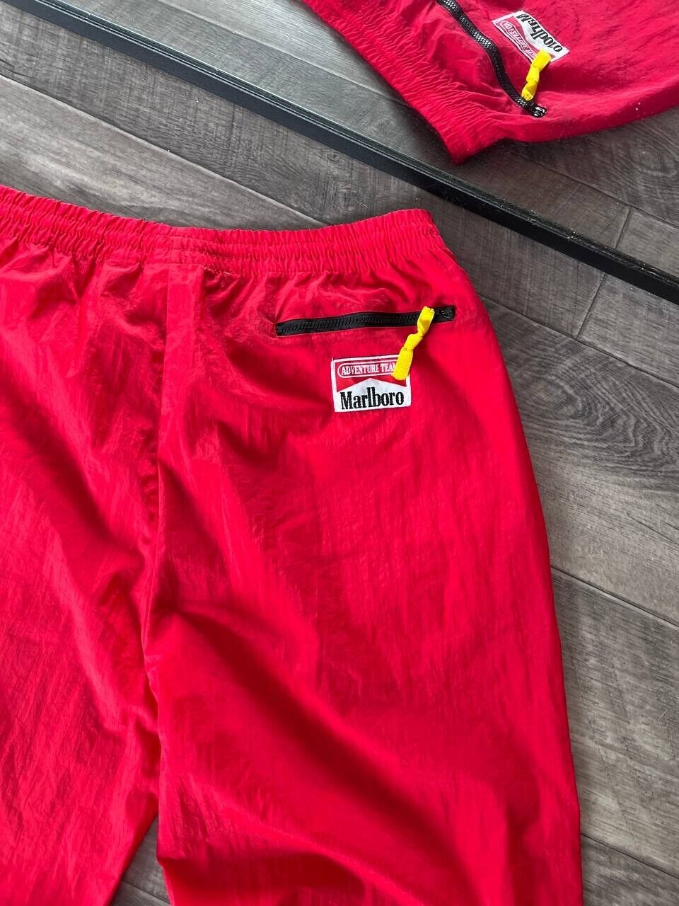 Vintage Marlboro Red Windbreaker Pants Large Bagg… - image 6