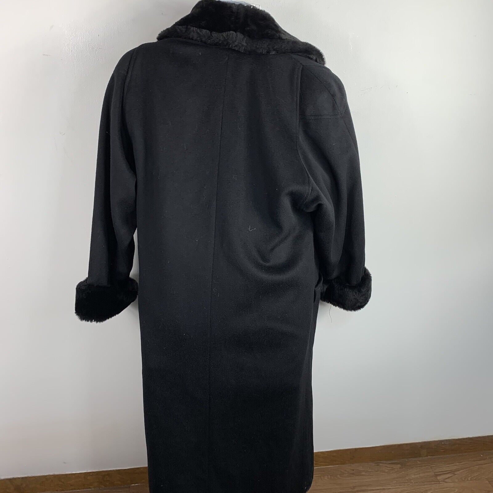 Vtg Steve By Searle Women Coat Sz 12 Black Long B… - image 11