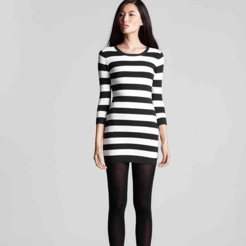 French Connection Sweater Dress White & Black  Wo… - image 1