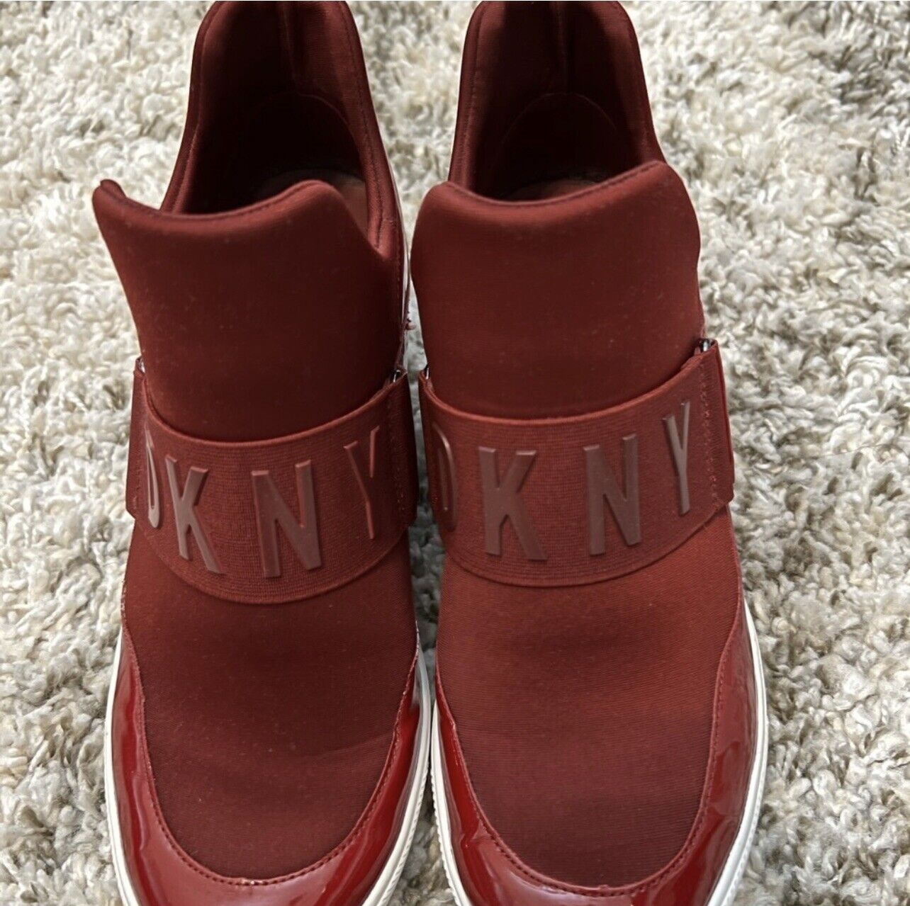 DKNY red maroon burgundy Wedge booties - image 3