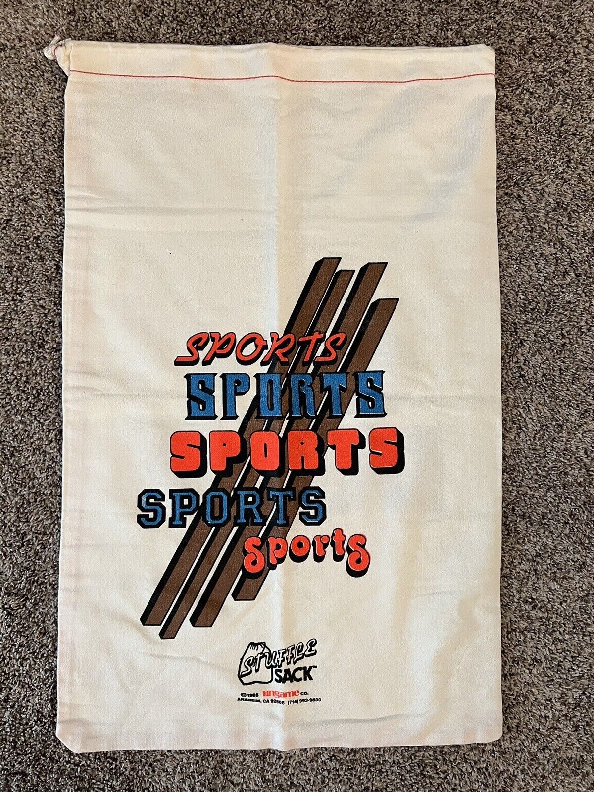 Vintage Sports Sack 1985 Stuffle Sack Silkscreen … - image 1