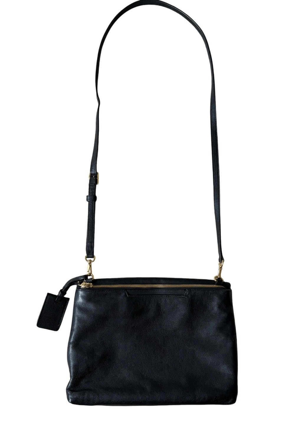 TUMI Leather Crossbody Bag Black Voyauger - image 3