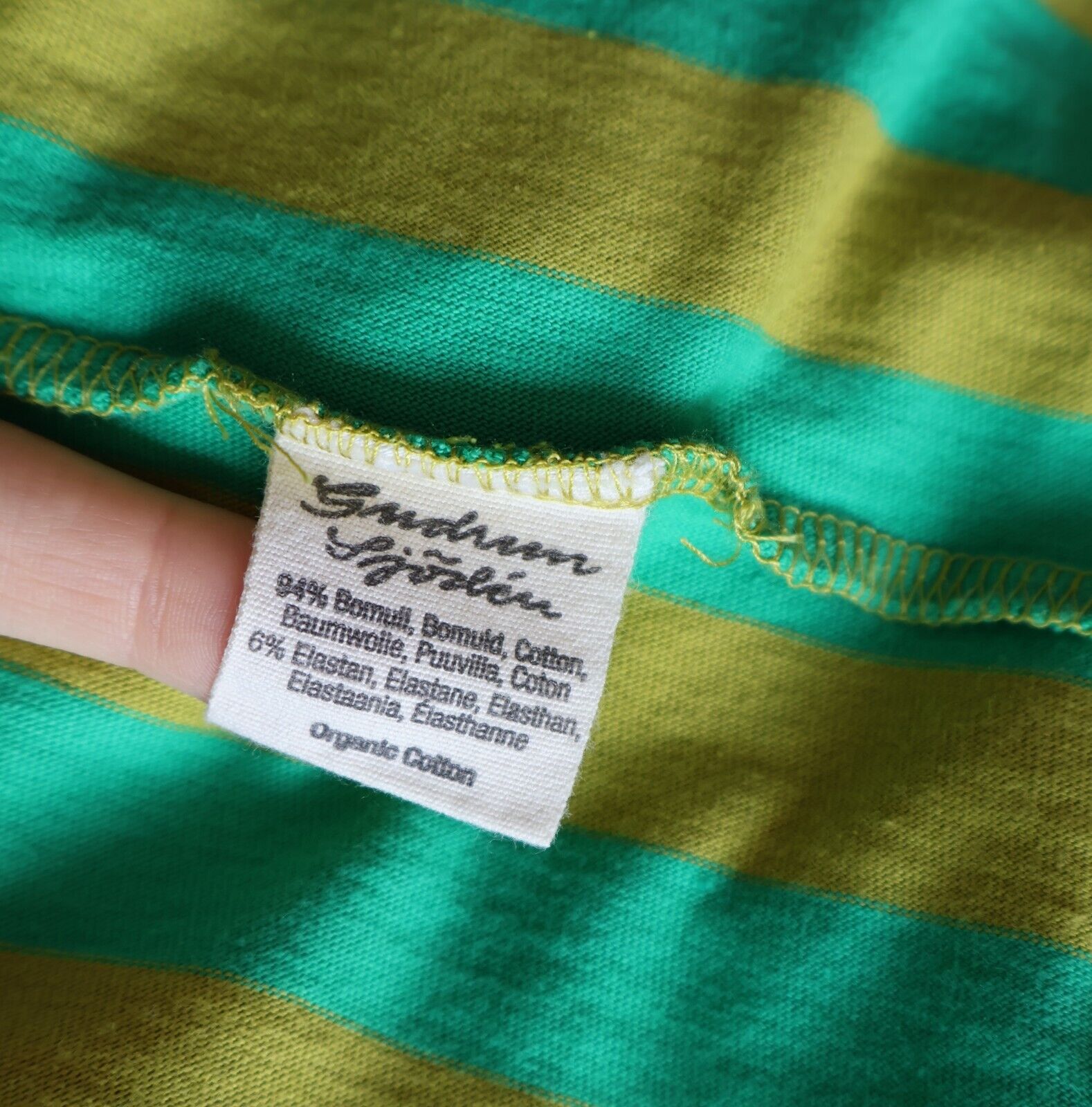 Gudrun Sjoden Striped Green Organic Cotton Dress … - image 7