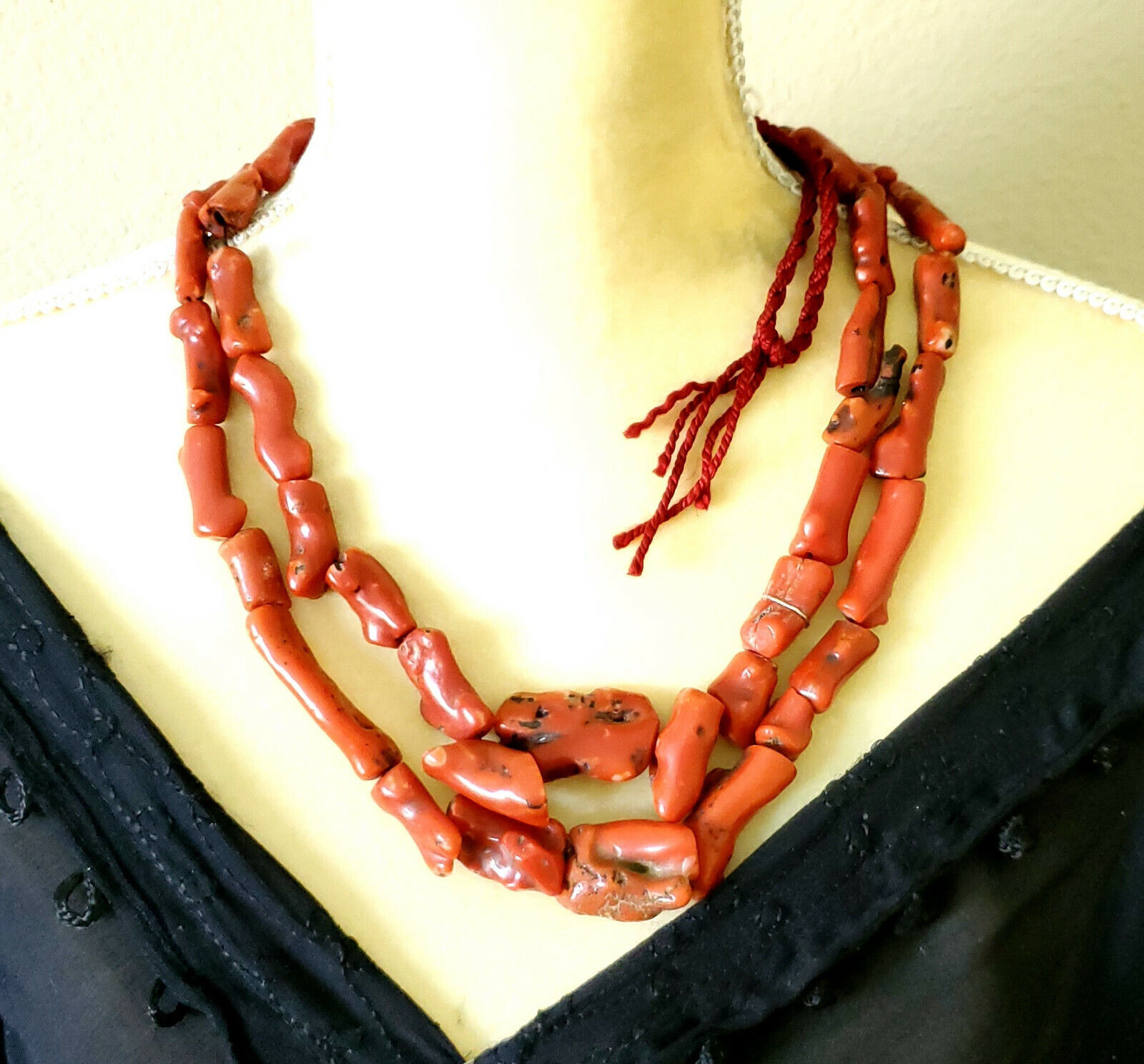 Antique Berber Natural Branch  tow strand  Red Co… - image 6