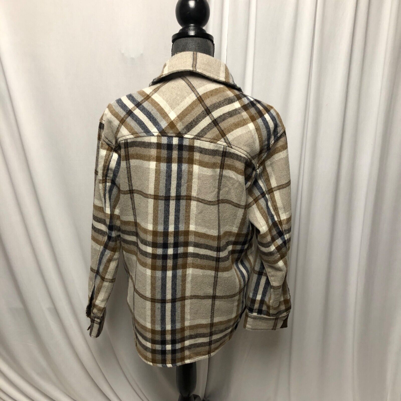 Zara Flannel Shirt Womens Size XS Plaid Button Do… - image 4