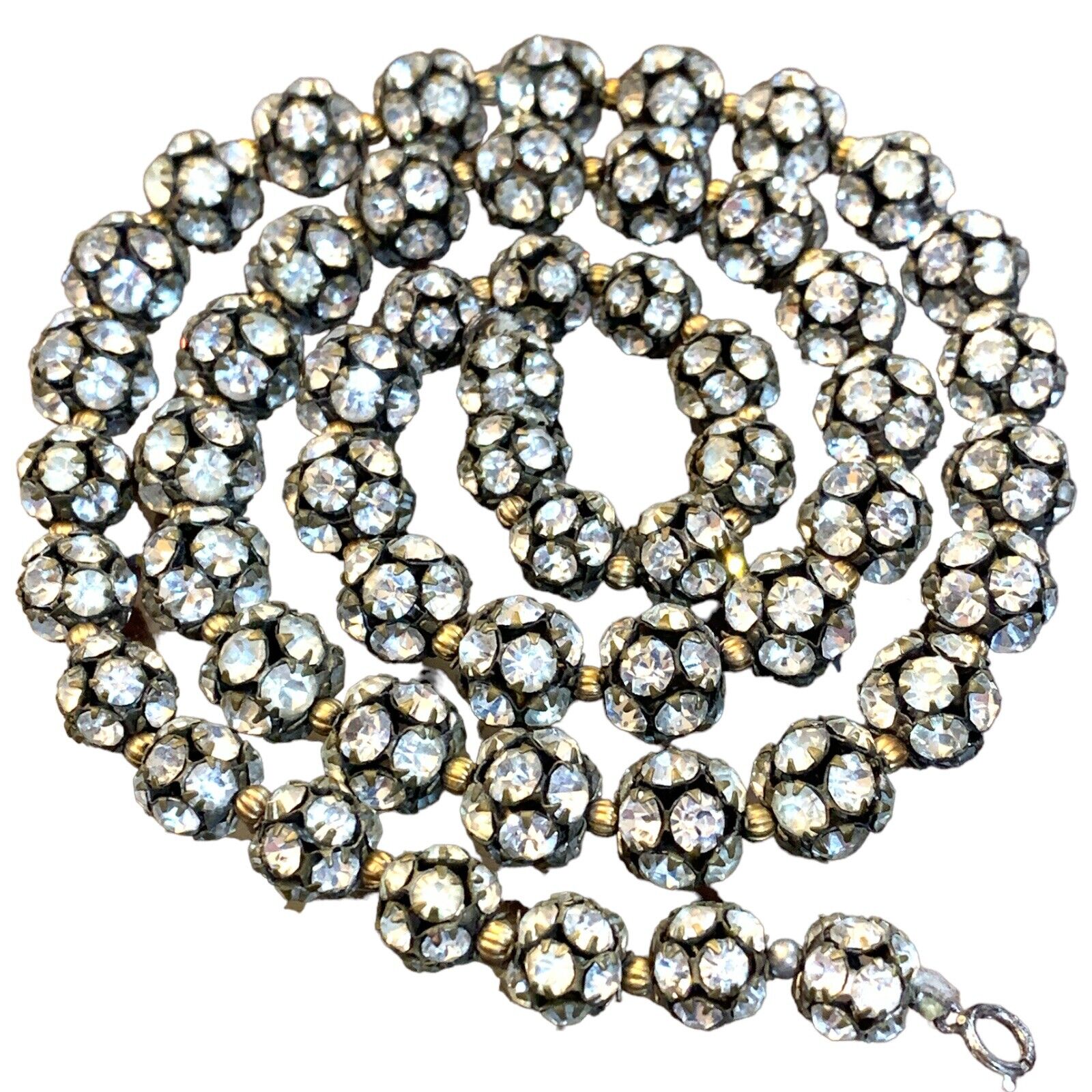 Antique VINTAGE Art Deco RHINESTONE Balls buttons… - image 3