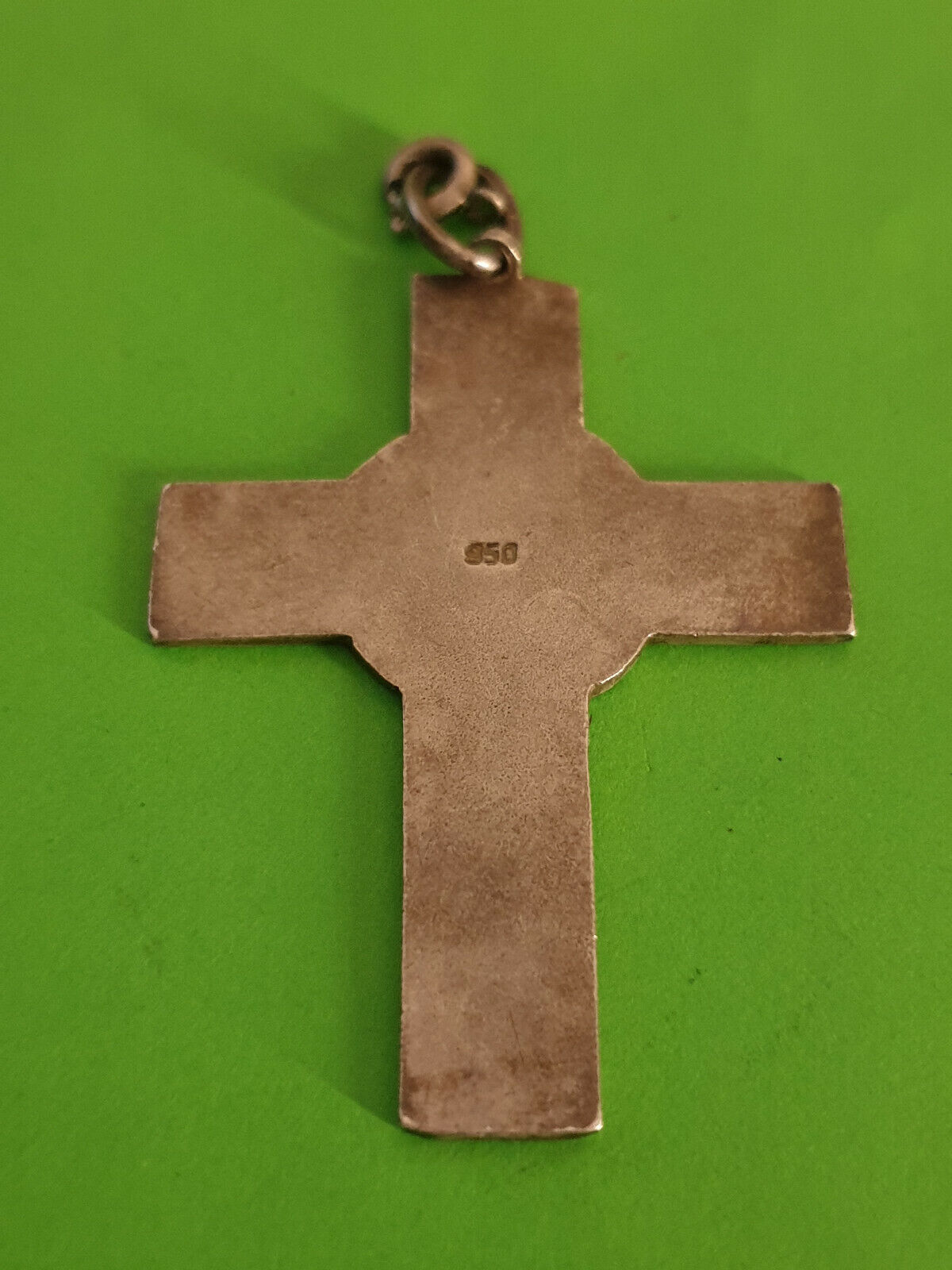 VINTAGE ENAMEL LACQUER STERLING SILVER 950 CROSS. - image 4