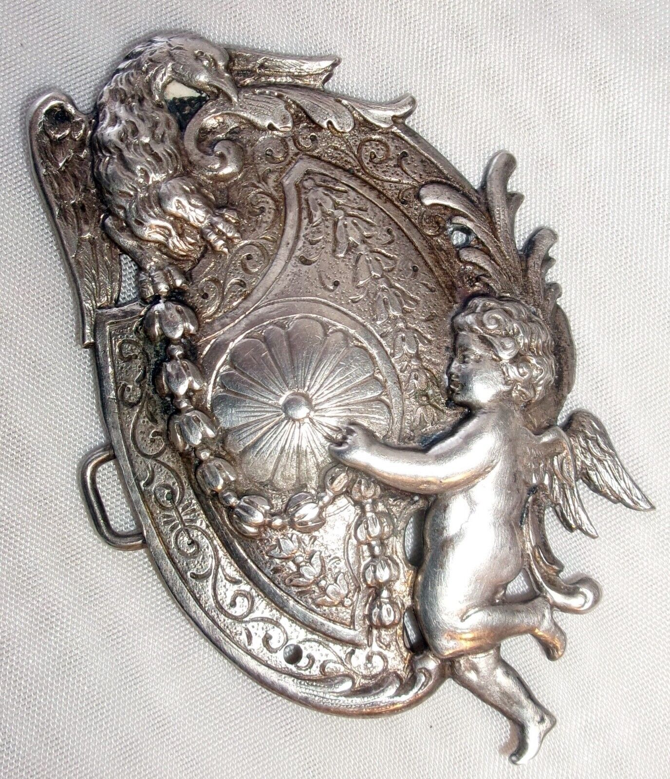 Stunning Victorian antique repousse Angel & Eagle… - image 11