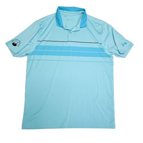 Under Armour Polo Men L Aqua/Blue Heatgear Loose … - image 1