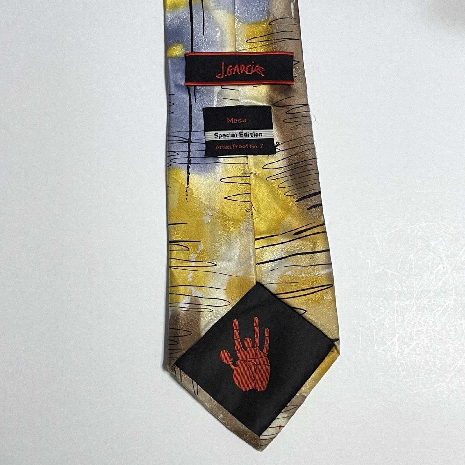 J. Garcia Special Edition Art Tie Mens Yellow Blu… - image 5