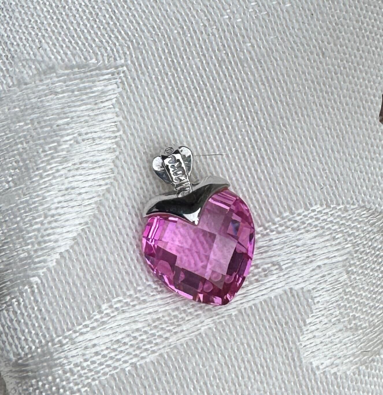 10k white gold pink sapphire diamond accents not … - image 2