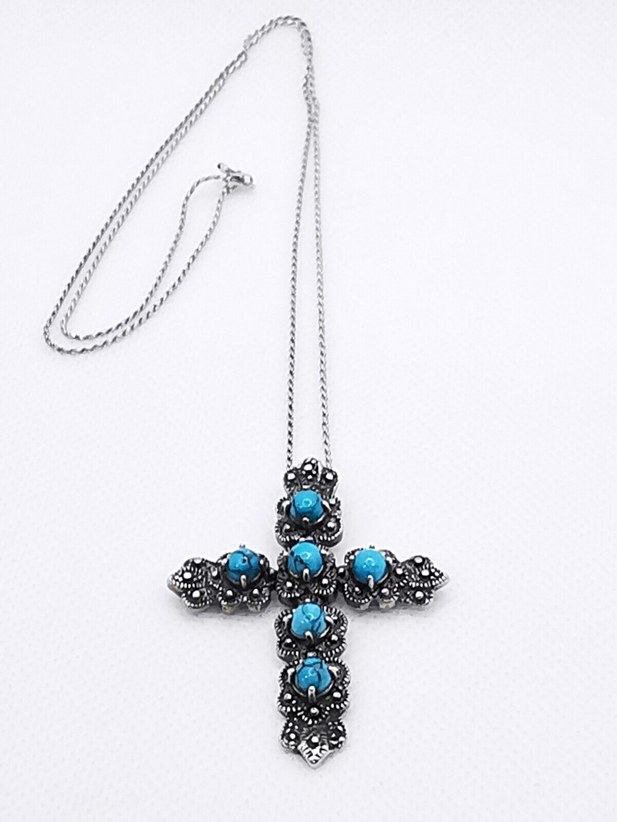 Noble Indian Jewelry Cross Silver 925 with Chain … - image 6