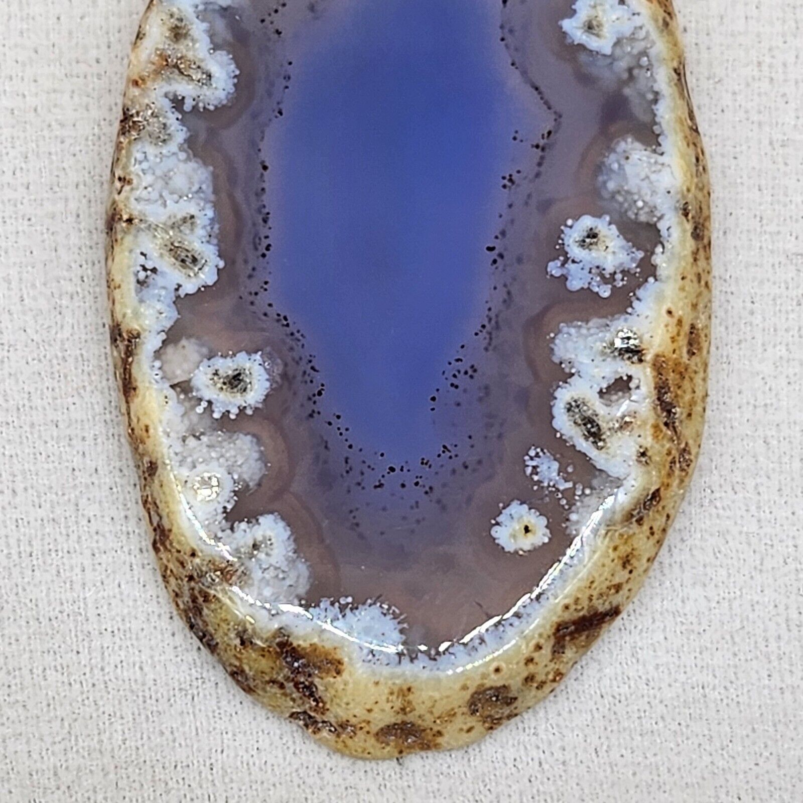 Sterling Silver 925 Ocean Blue/Lavender Agate Sli… - image 14