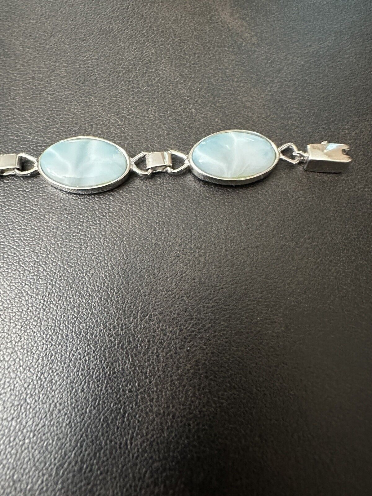 Vintage Sterling Silver 925 Larimar Stone Bracele… - image 6