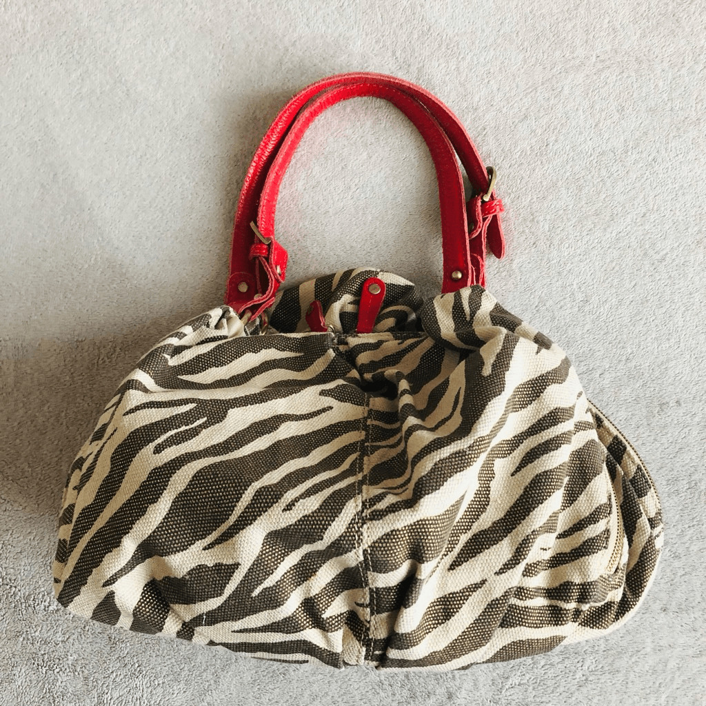 Harujuku Zebra Striped Zipper Bowling Bag Shoulde… - image 1