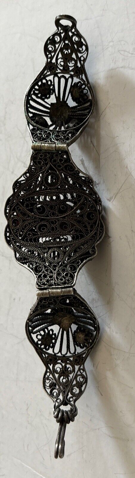 Nice Antique Victorian 19thc Silver Filigree Cora… - image 14