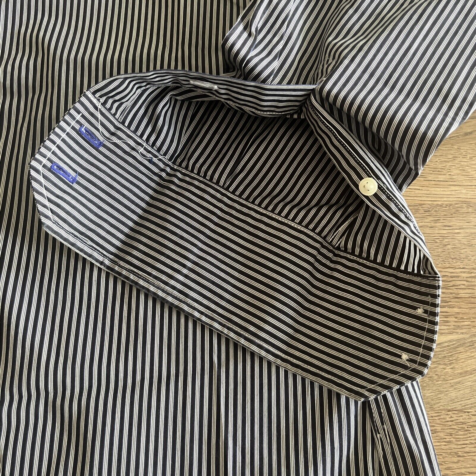 £95+ TOMMY HILFIGER MENS BLACK/NAVY STRIPE BUTTON… - image 16