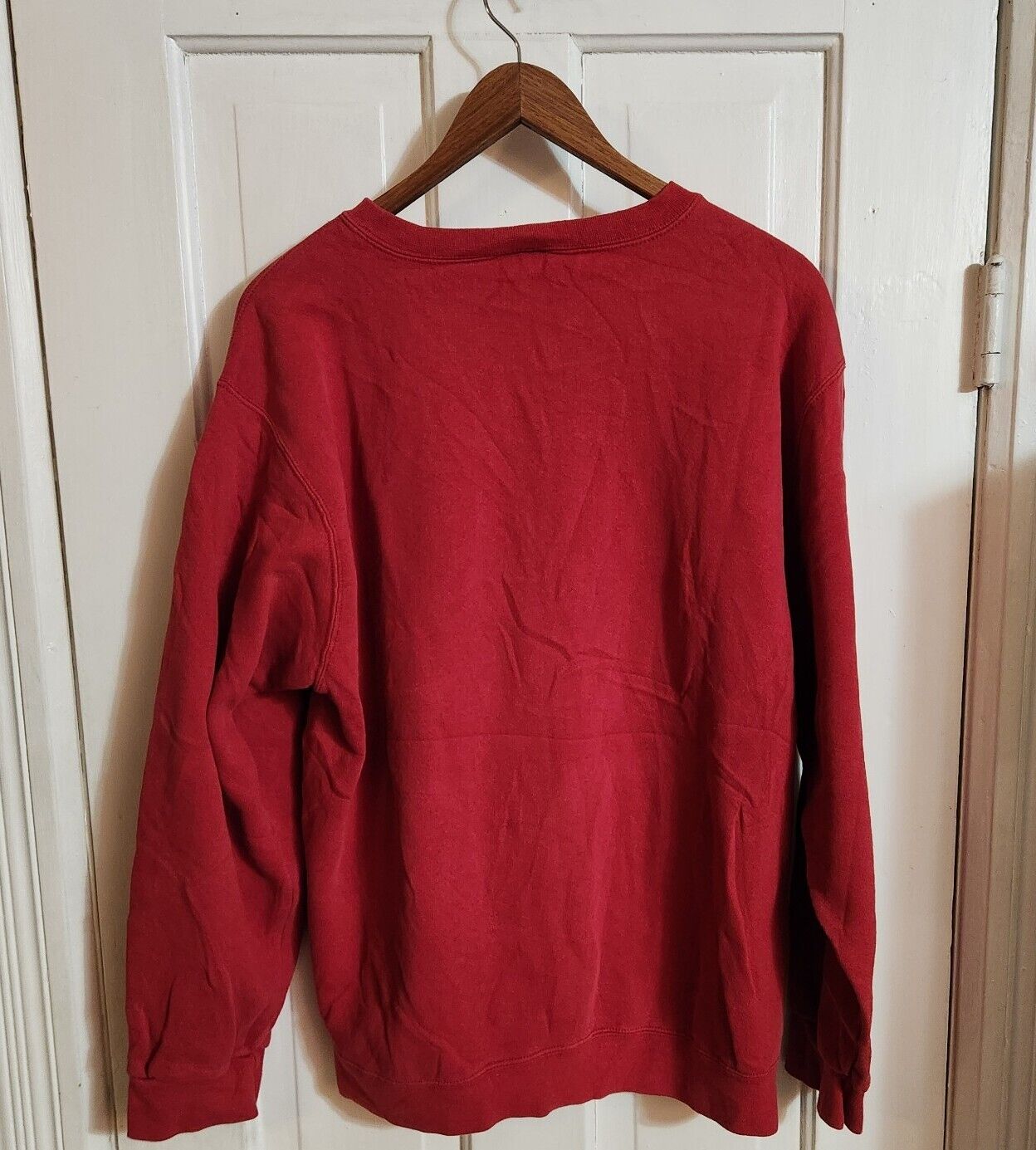 Vtg Y2K Nike Crewneck Red Pullover Sweatshirt Sz … - image 2