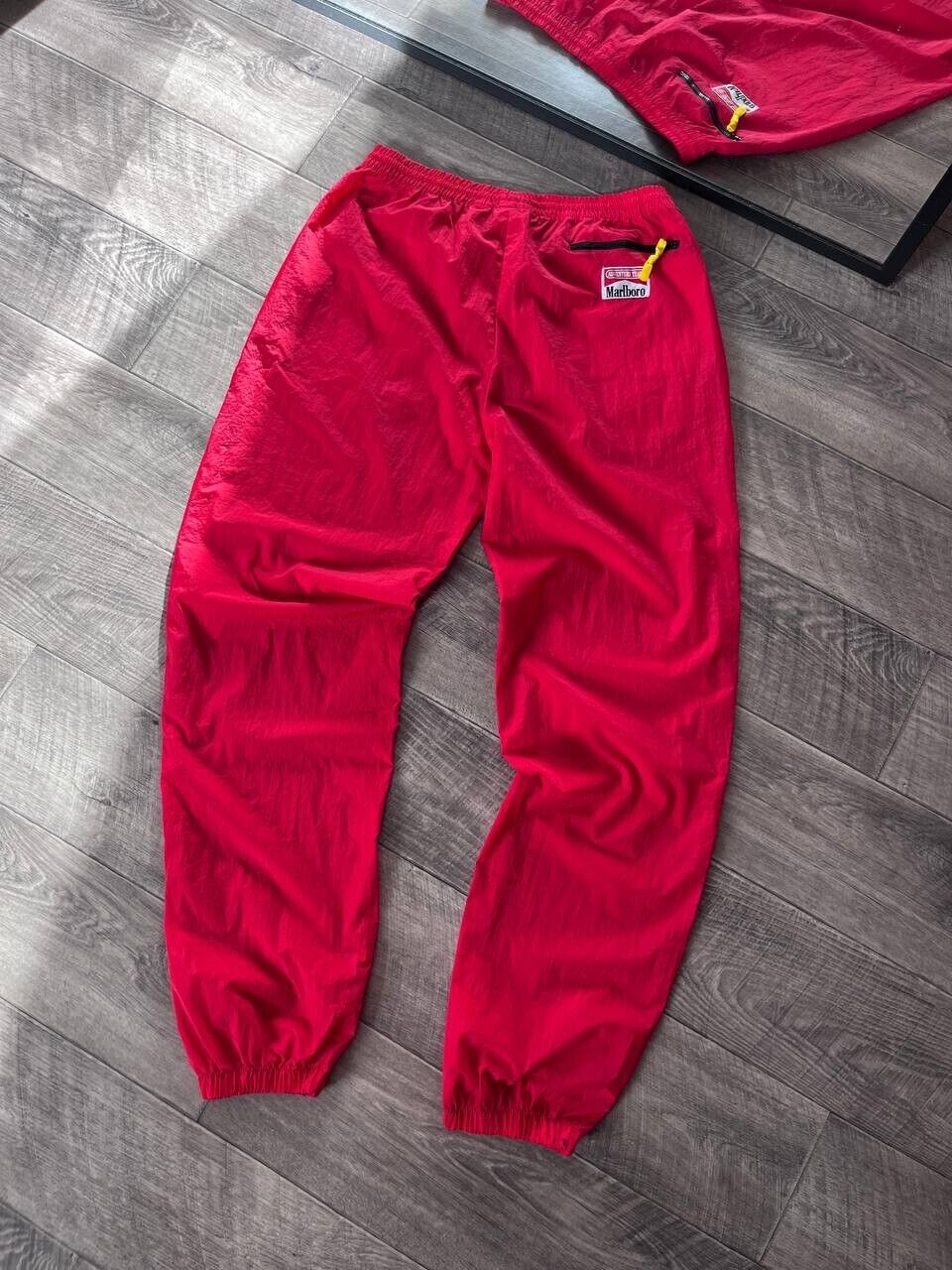 Vintage Marlboro Red Windbreaker Pants Large Bagg… - image 1