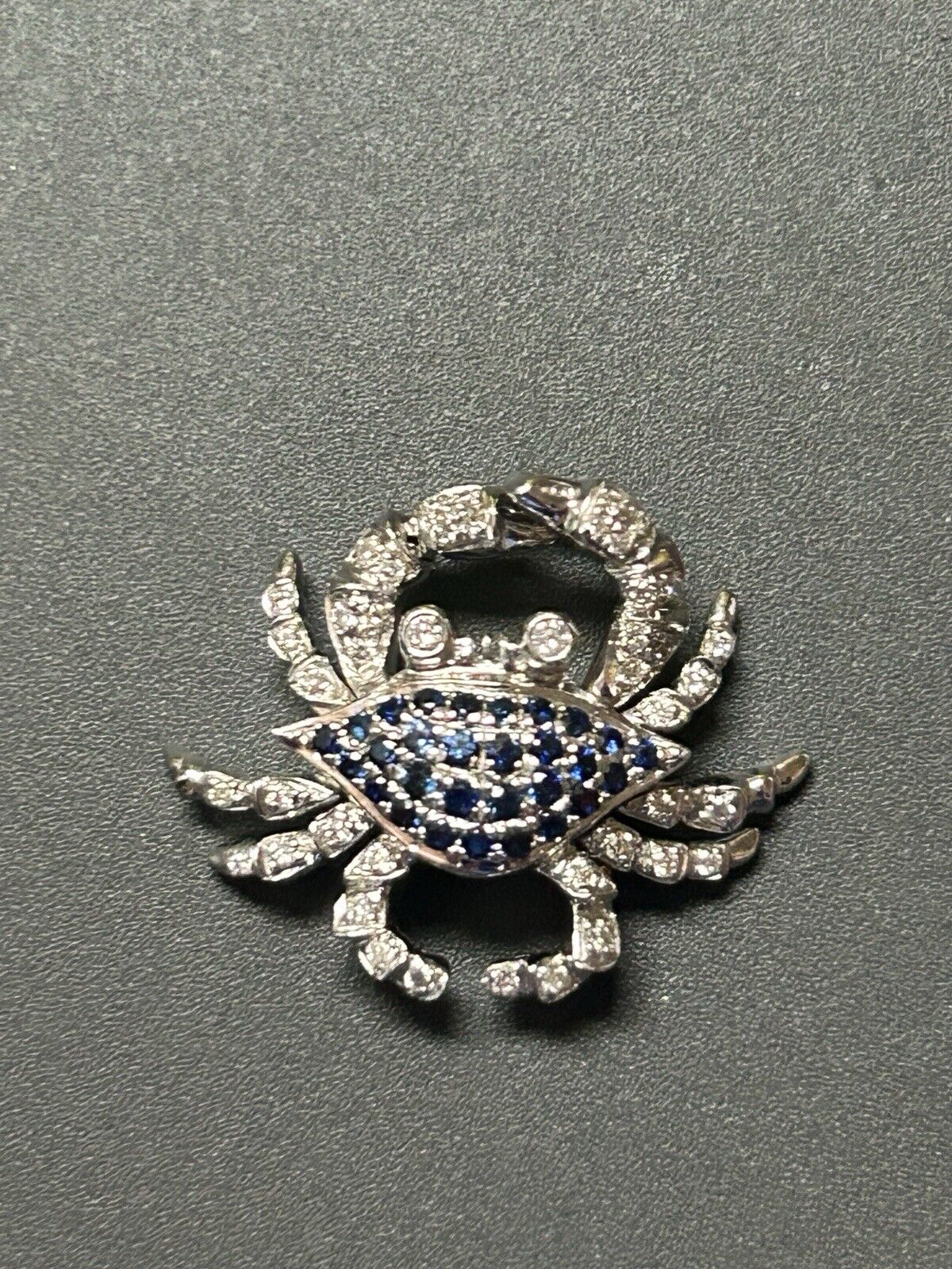 Diamond And Sapphire Crab Pendent - image 2