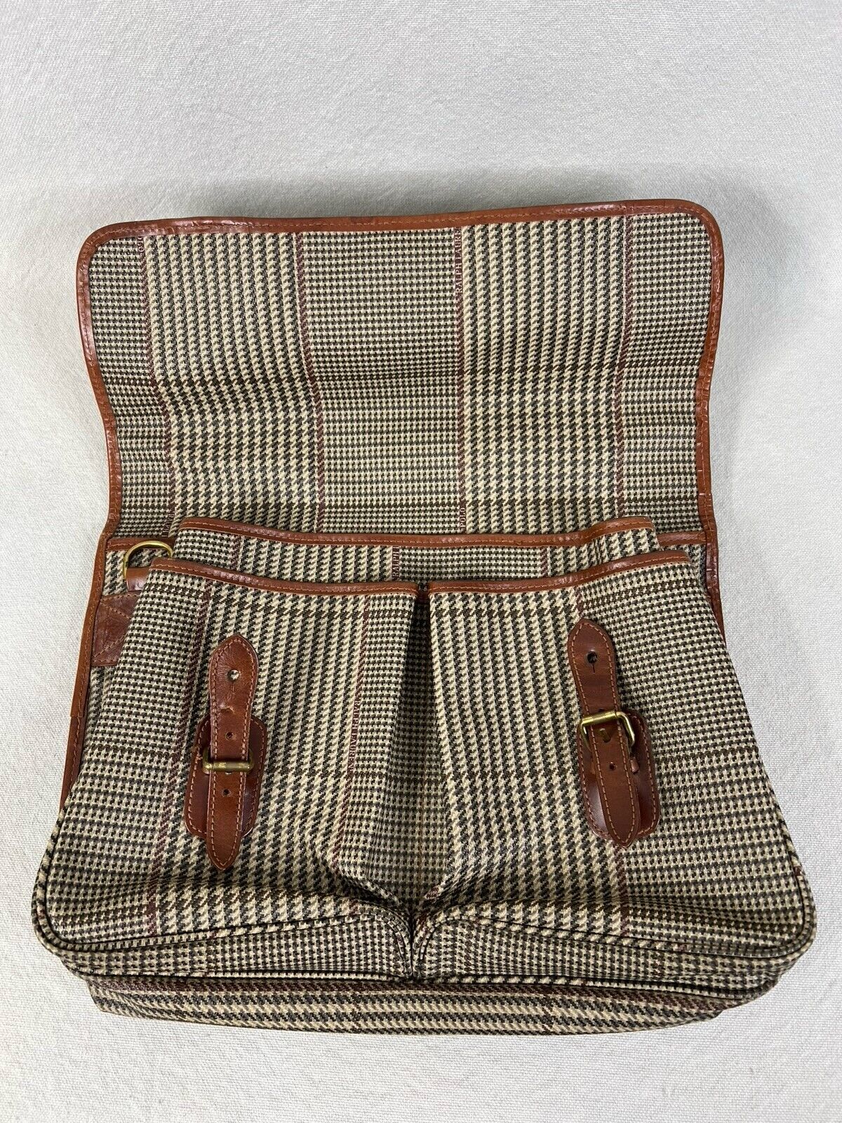 Vtg Polo Ralph Lauren Messenger Bag Houndstooth B… - image 7