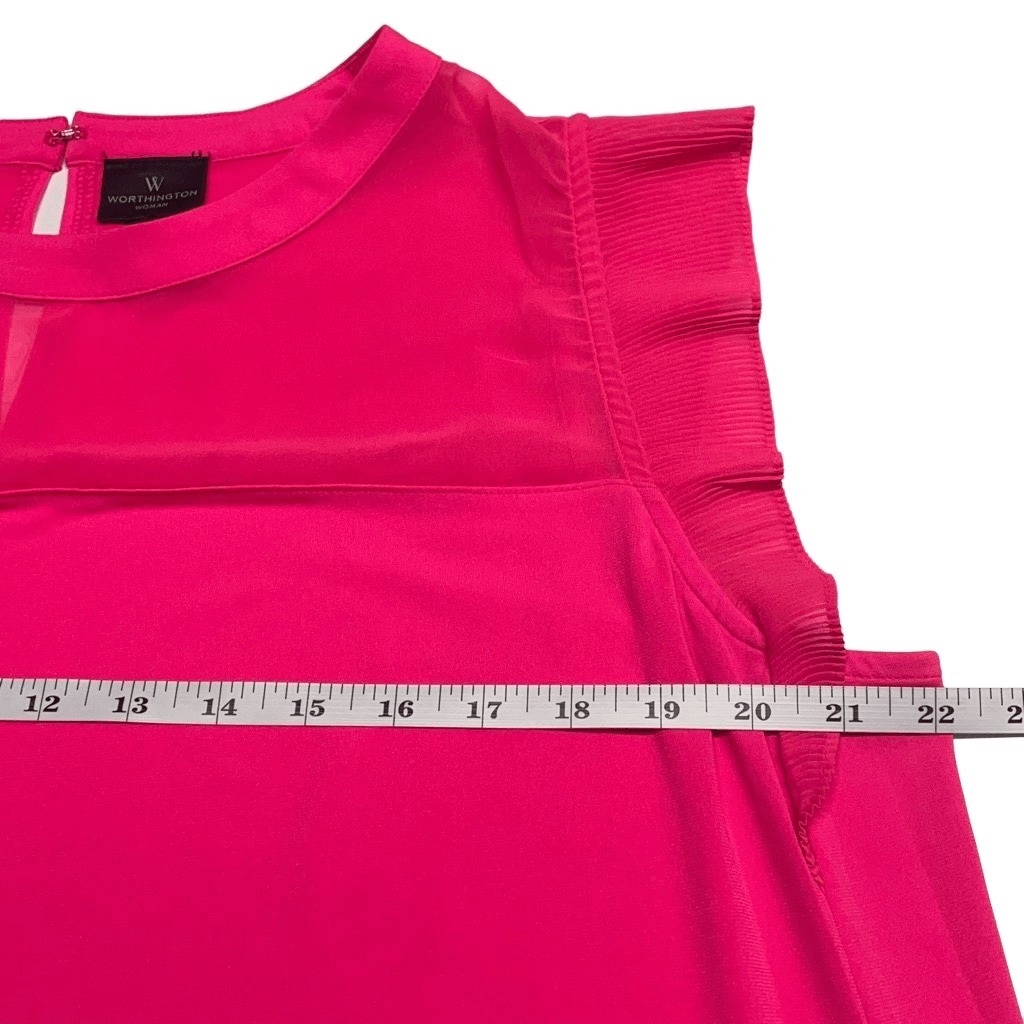 Worthington Hot Pink Flutter Sleeve Top - image 5