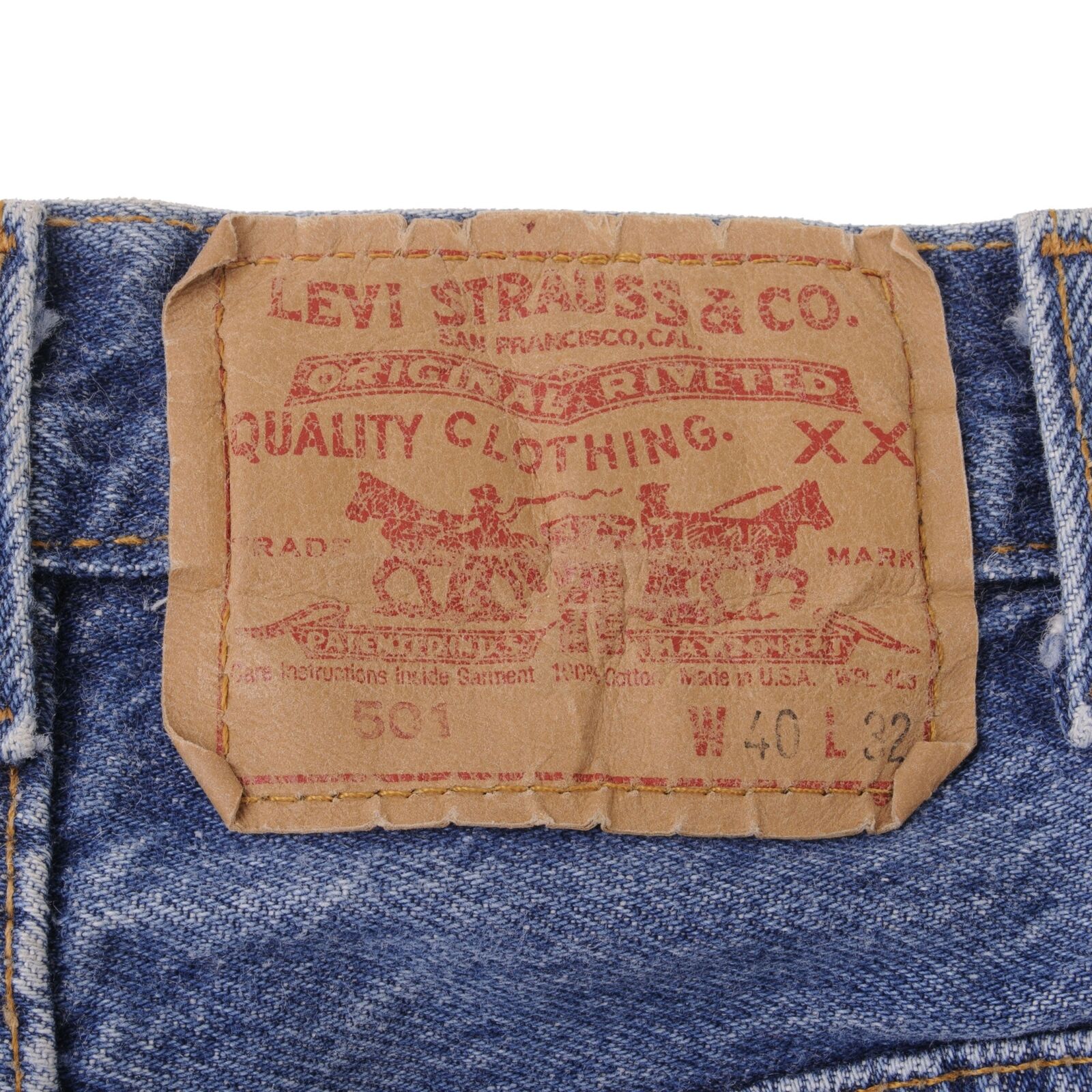 VINTAGE LEVIS 501 JEANS INDIGO 1980S SIZE W38 L32… - image 3