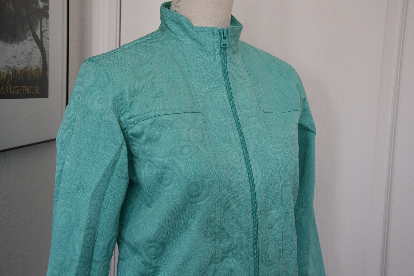 Coldwater Creek Turquoise Aqua Embellished Cotton… - image 12