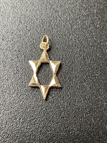 14kt Yellow Gold Star Of David Jewish Symbol Pend… - image 1