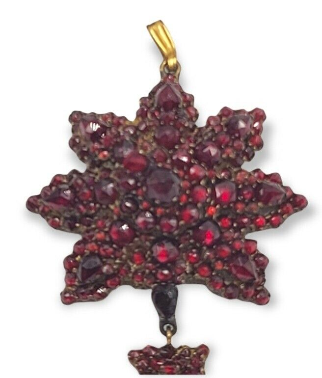 Antique Victorian Garnet Pendant Bohemian Dangle … - image 3