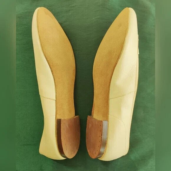 Vintage Pitterpats Flat Shoes, Cream Leather Flat… - image 6