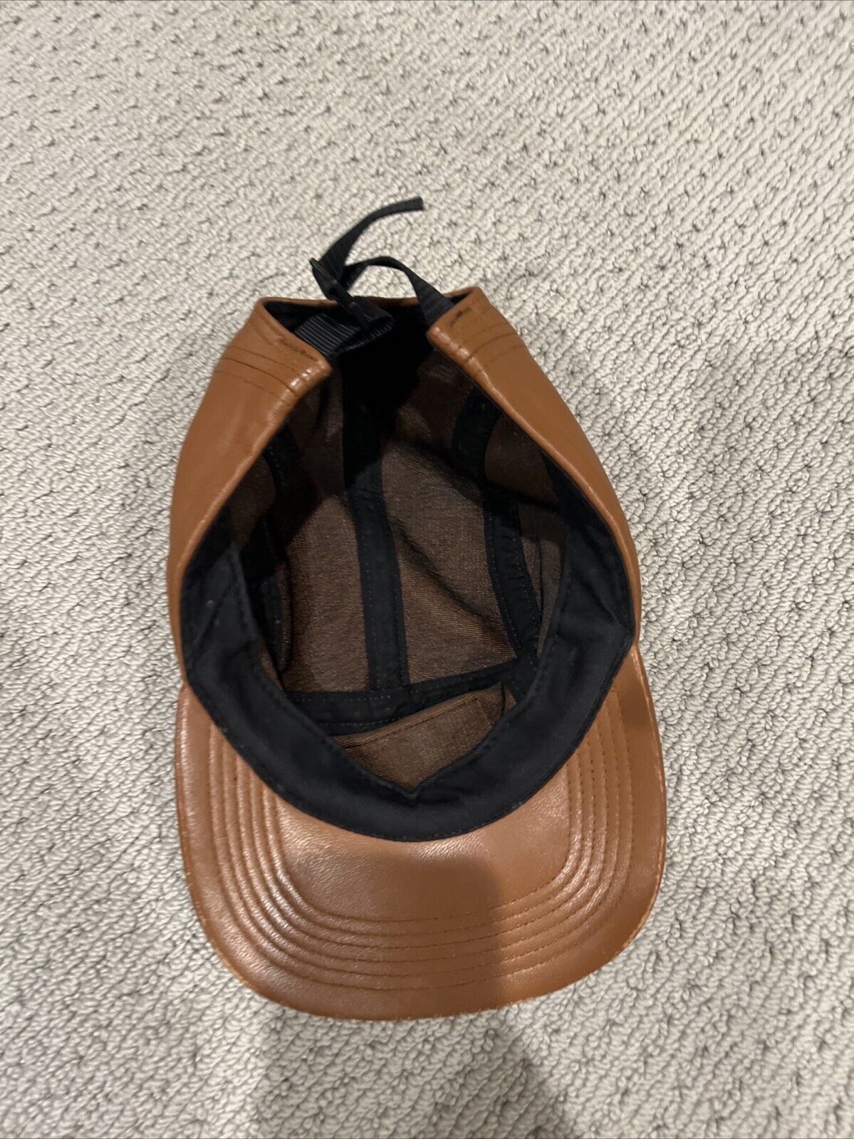 supreme hat leather used brown - image 4