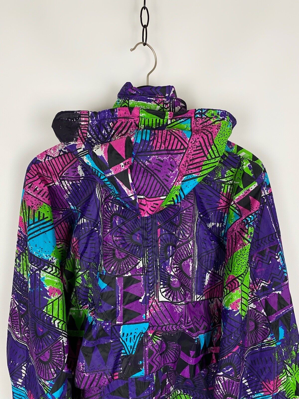 Vintage K-Way Multicolor Rain Jacket Size L - image 7