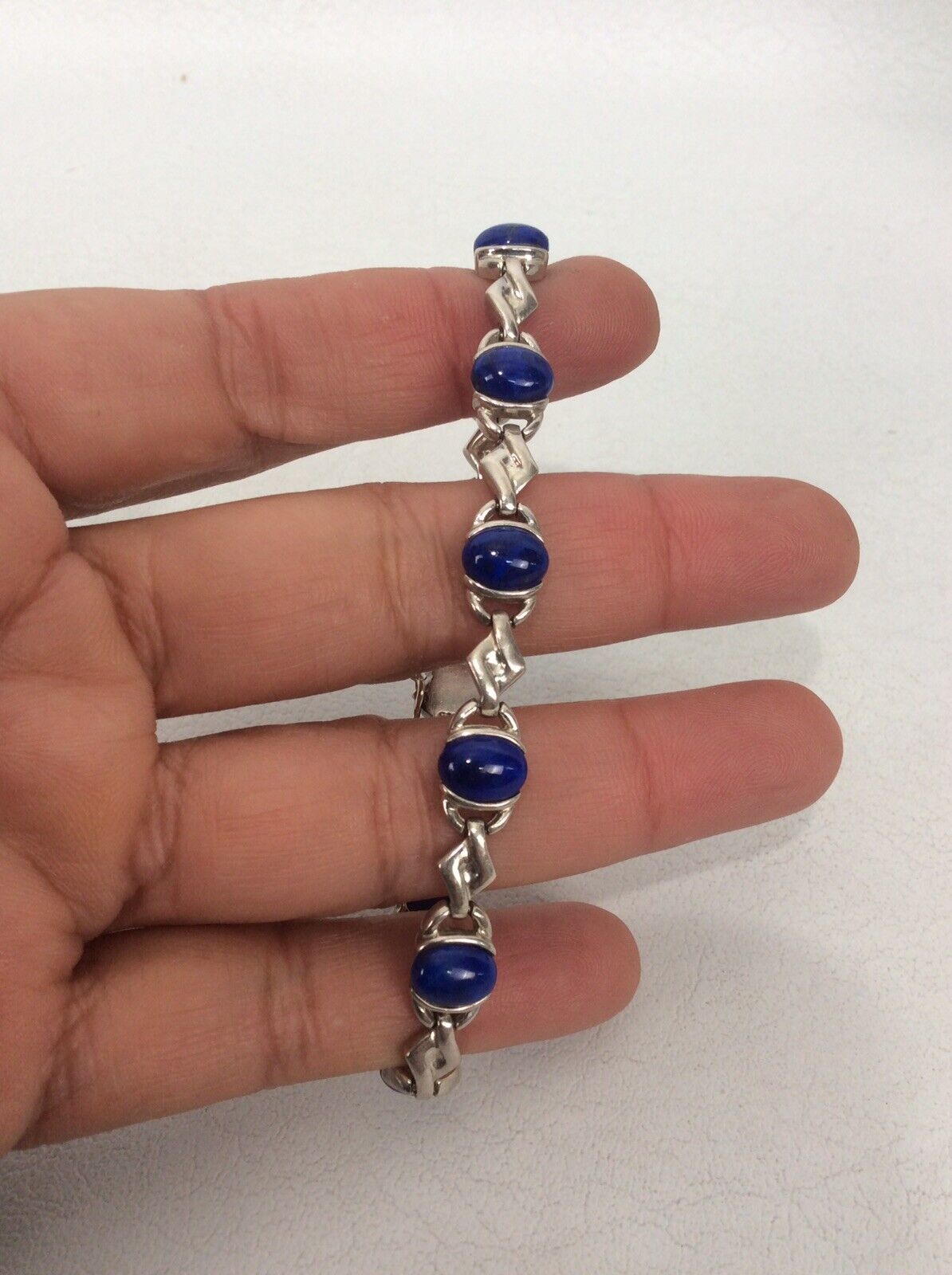 Gorgeous Vtg Hong Kong Sterling Silver 925 Lapis … - image 1