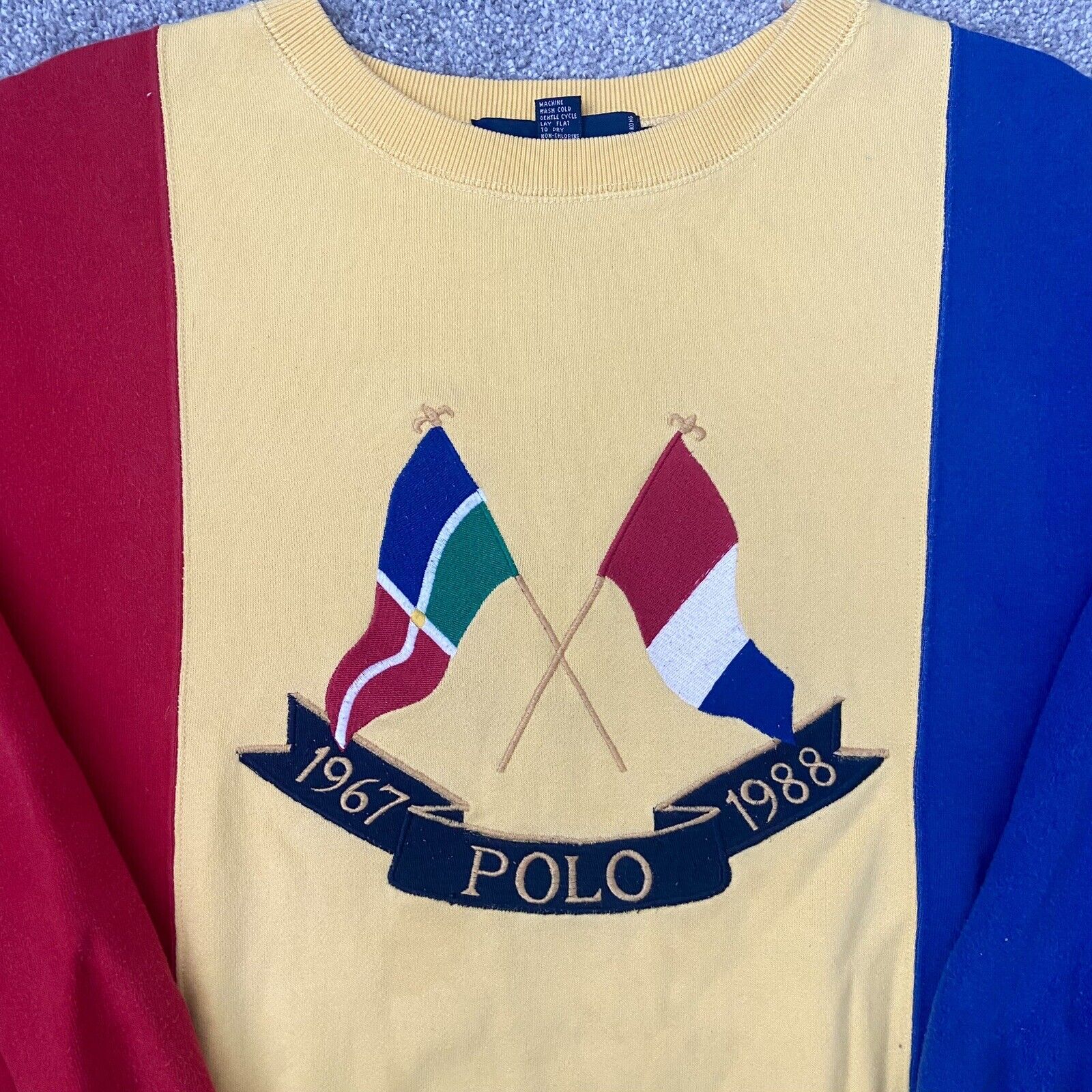 Vintage Polo Ralph Lauren Cross Flags M Colorbloc… - image 3