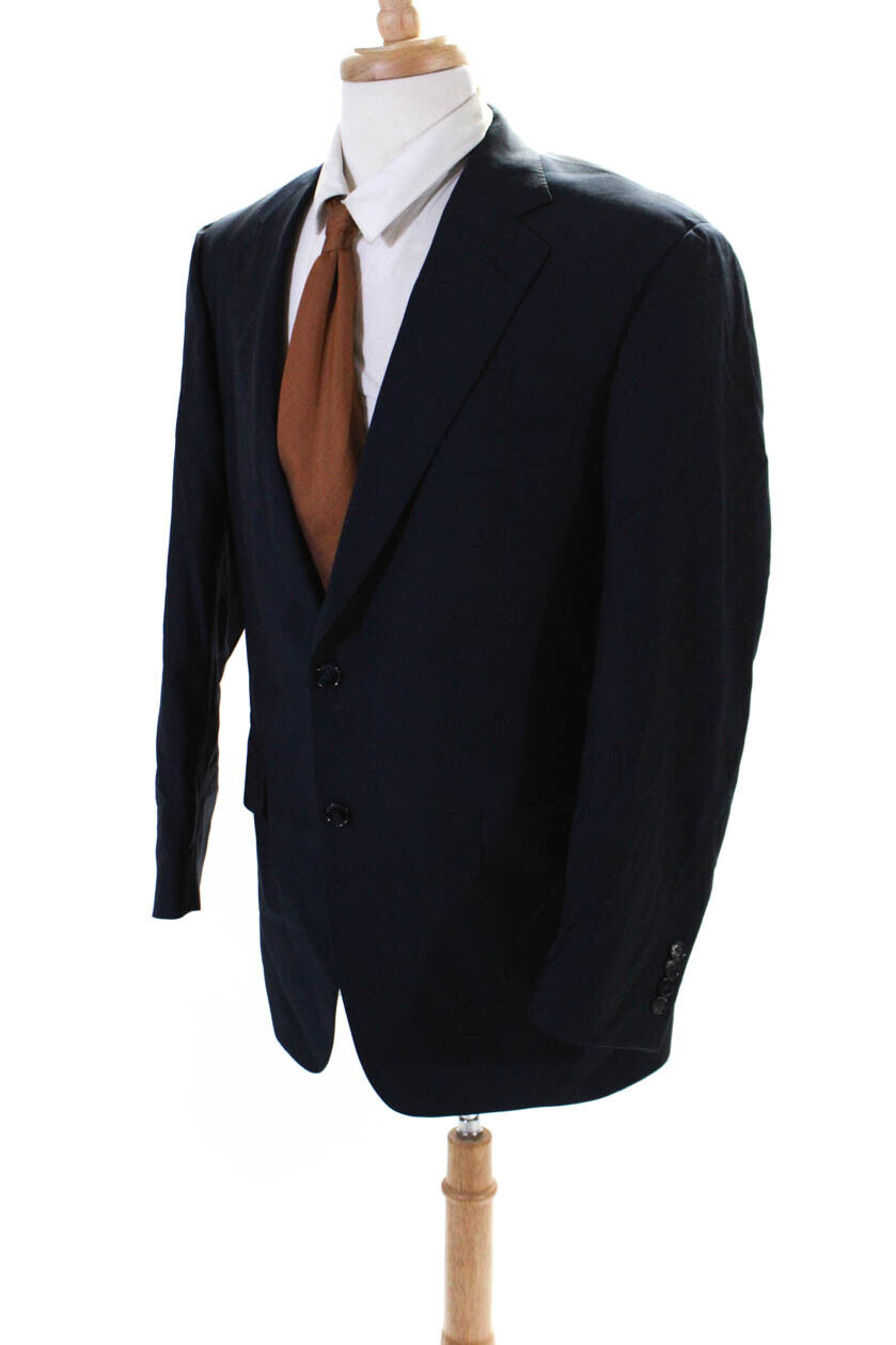 Samuelsohn Mens Two Button Blazer Jacket Navy Blu… - image 3