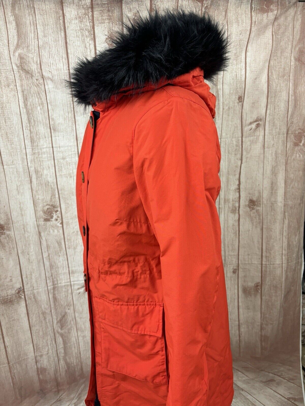 BODEN MASDEN RED COAT PARKA SIZE 14 BLACK FAUX FU… - image 10