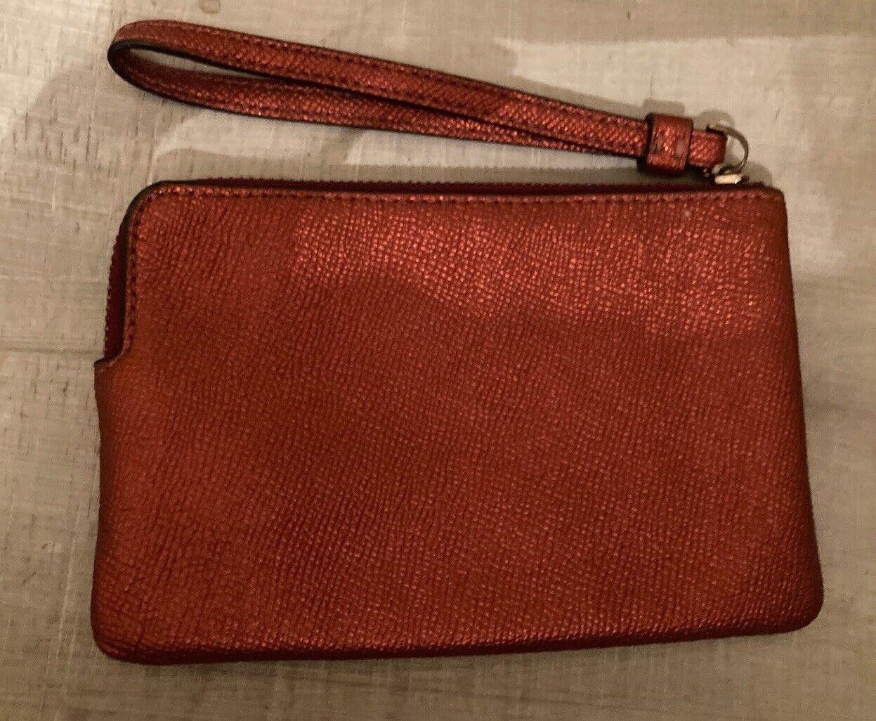 Coach Wristlet Zip Corner Metallic Red Sparkle Co… - image 5