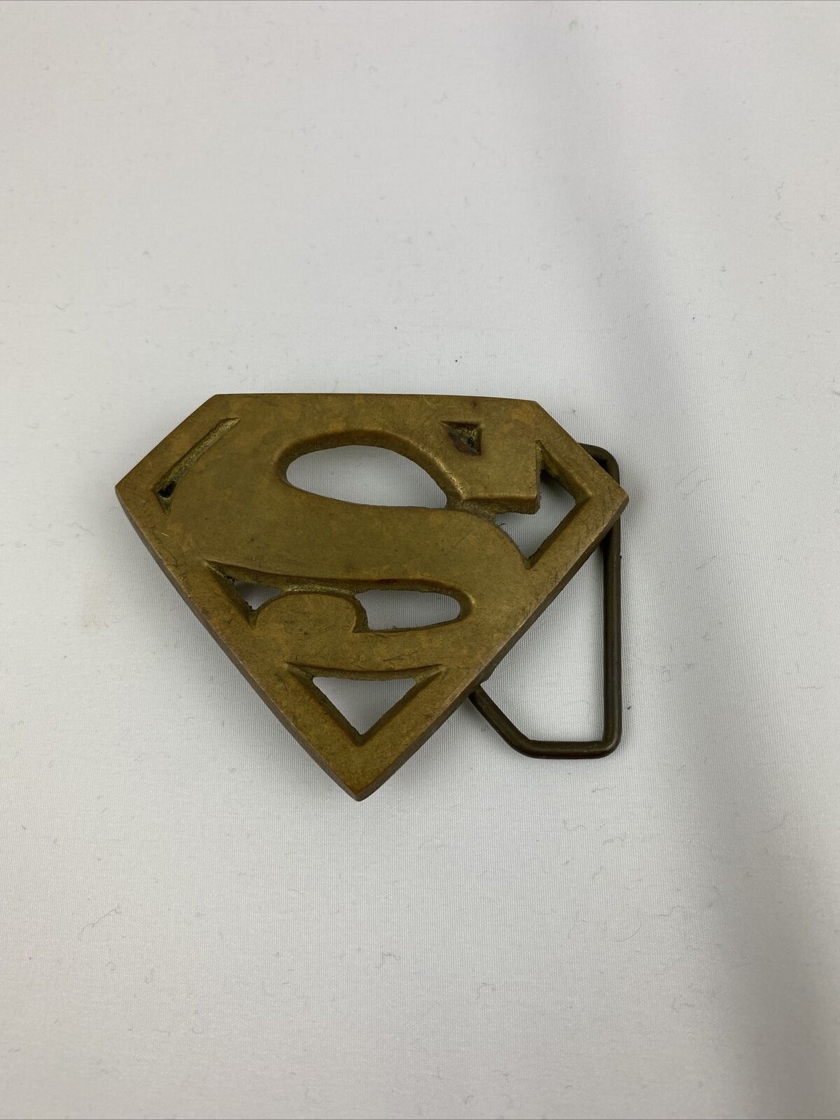 Vintage Superman "S" Belt Buckle - Solid Brass - … - image 2