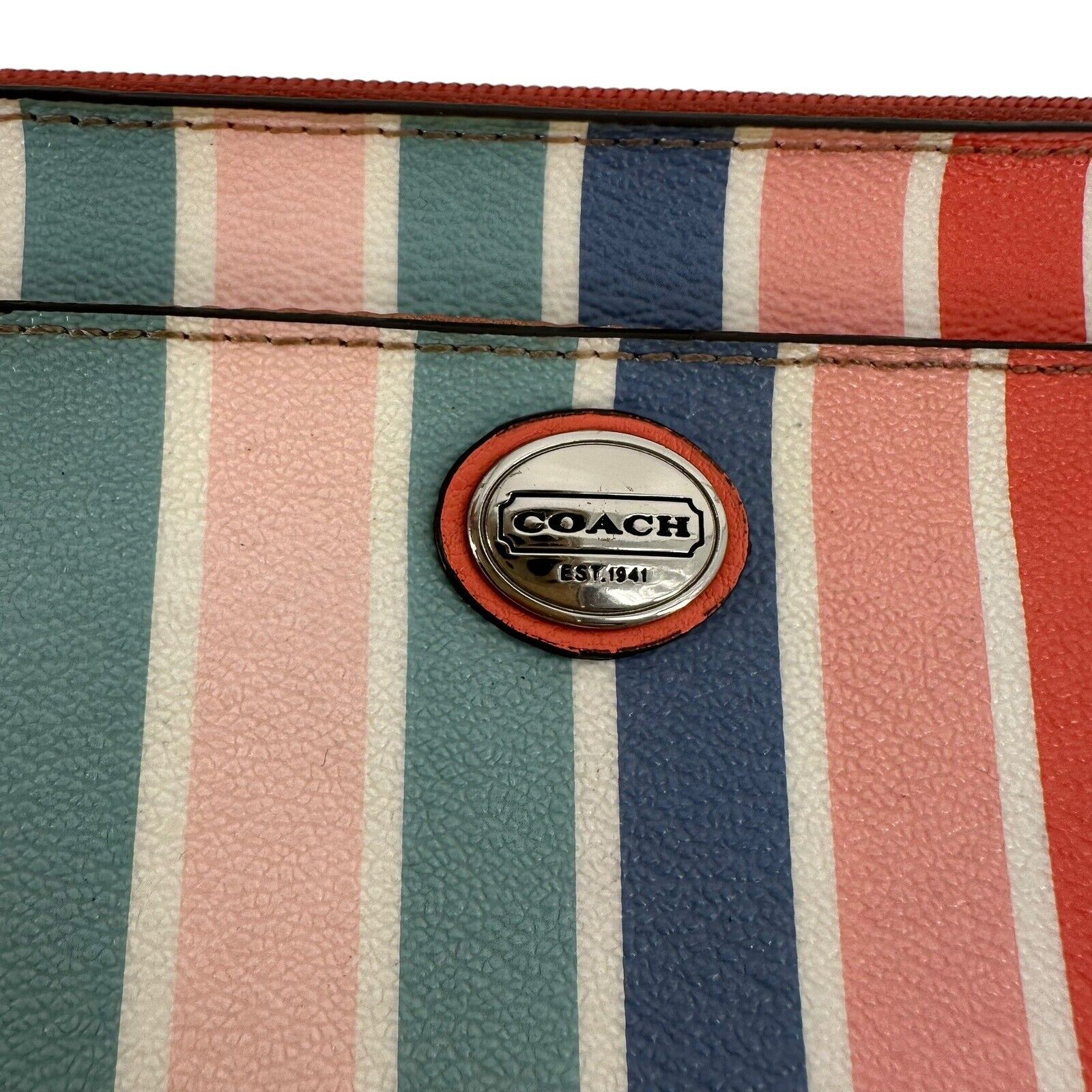 Coach Wristlet Peyton Rainbow Multicolored Stripe… - image 3