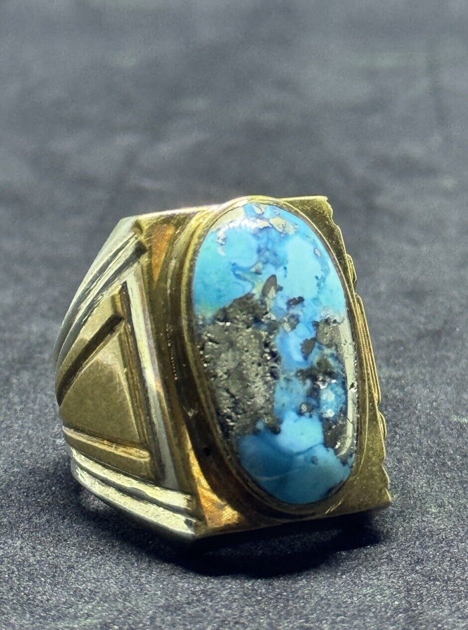 Stunning  Turquoise  Ring 925 Sterling Silver - image 6