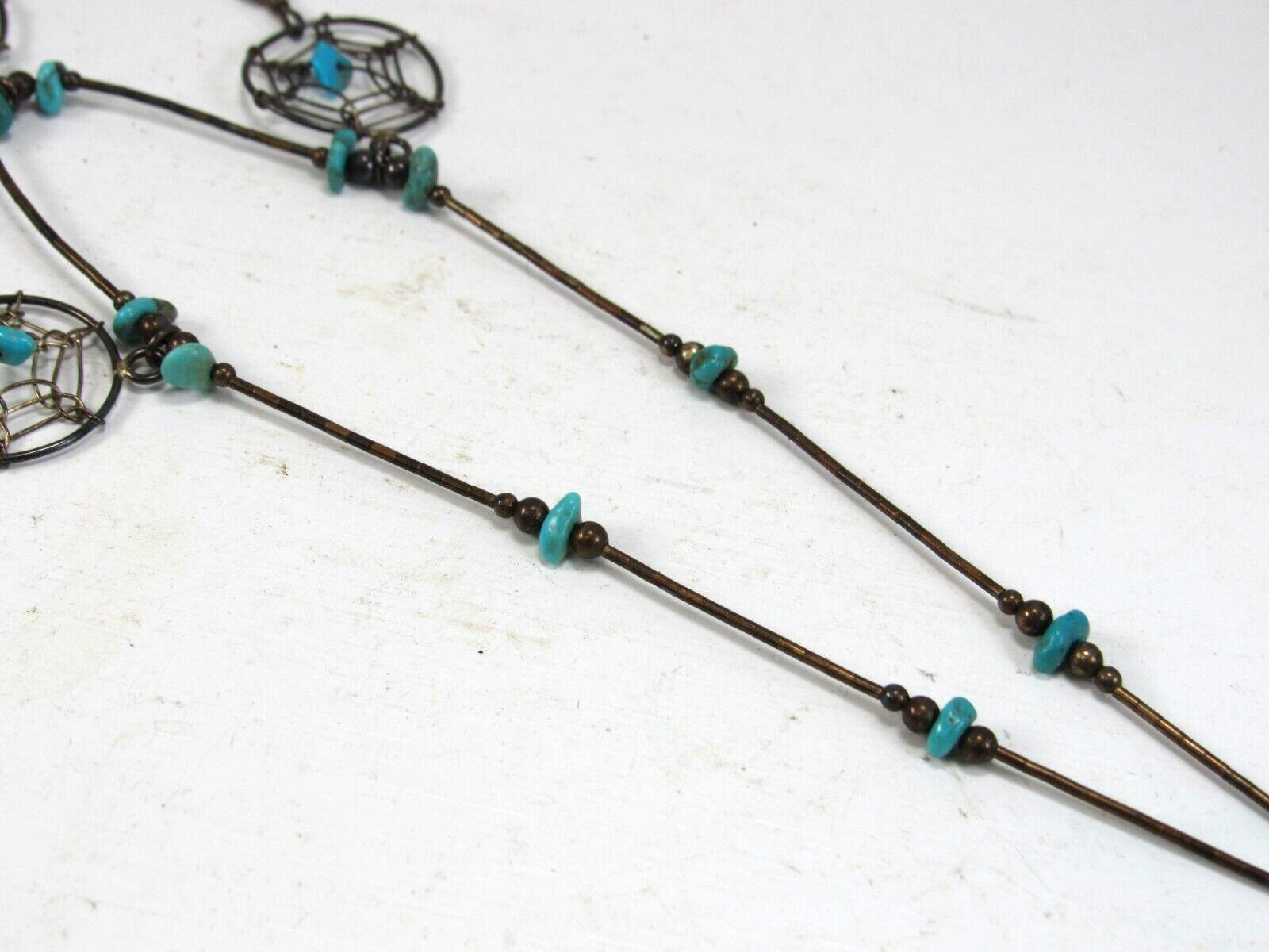 Vintage Sterling Liquid Silver Necklace Turquoise… - image 12