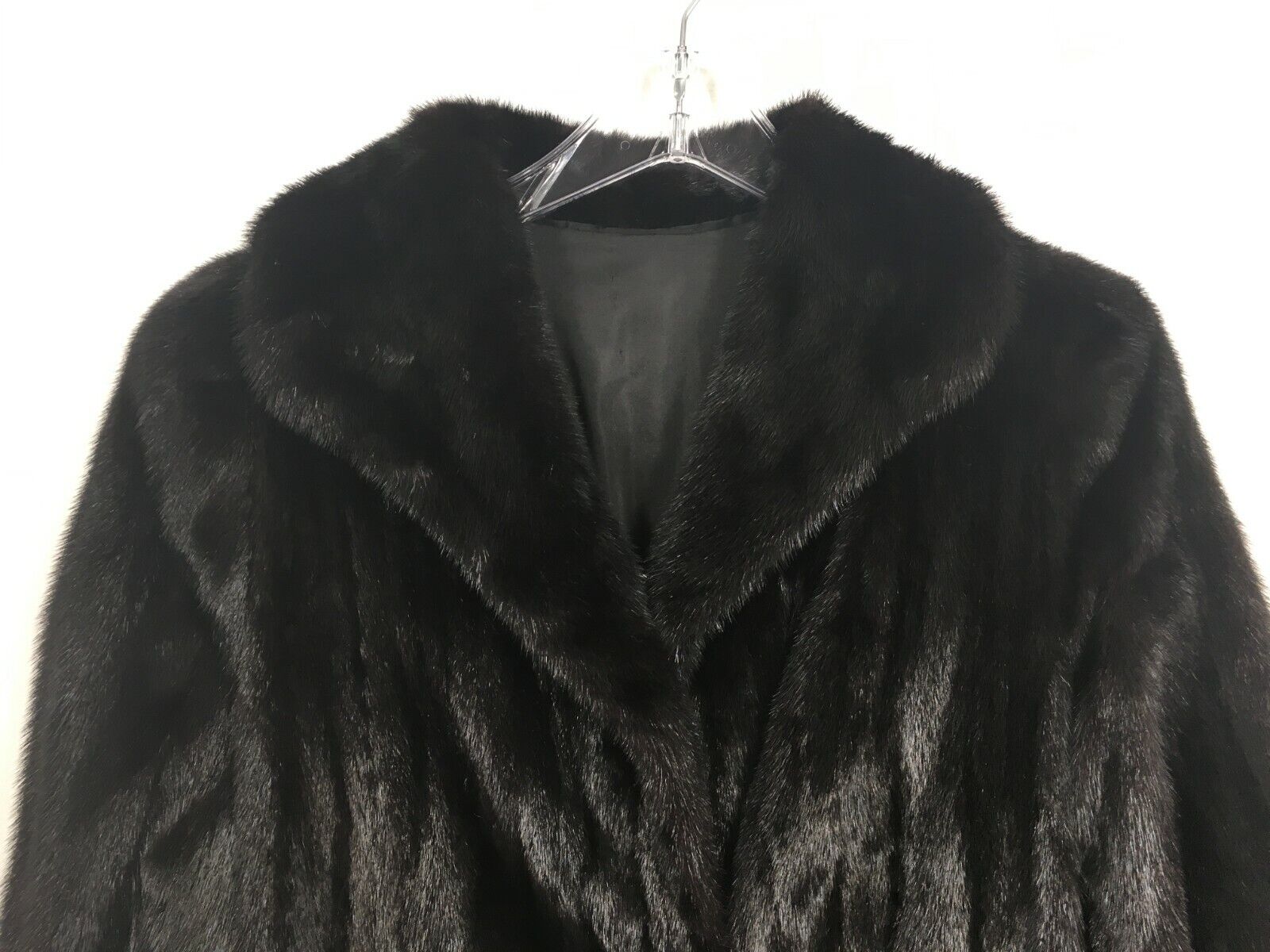 Classic MINK fur coat Jet Black Women's Small jac… - image 2