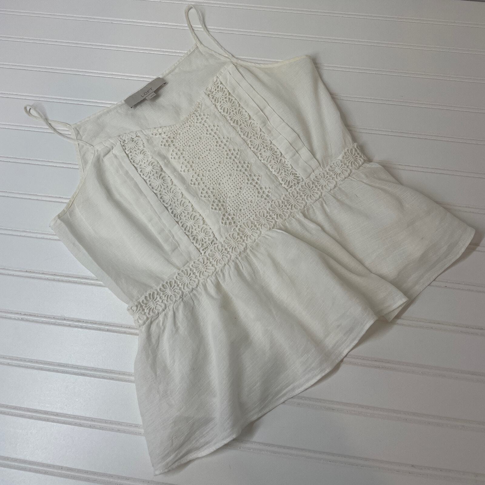 NEW LOFT White Crochet Babydoll Boho Top & Banana… - image 2