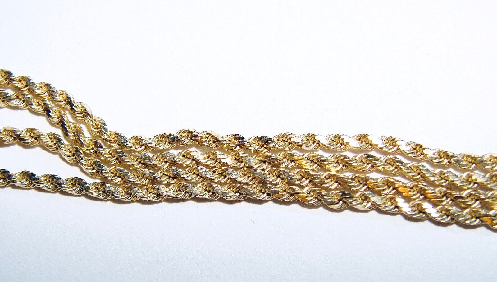 14K YELLOW GOLD ROPE CHAIN 18" NECKLACE 3.5g TWIS… - image 1