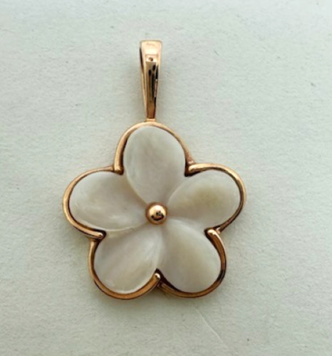 Na Hoku 14K Rose Gold Plumeria Pendant - image 1