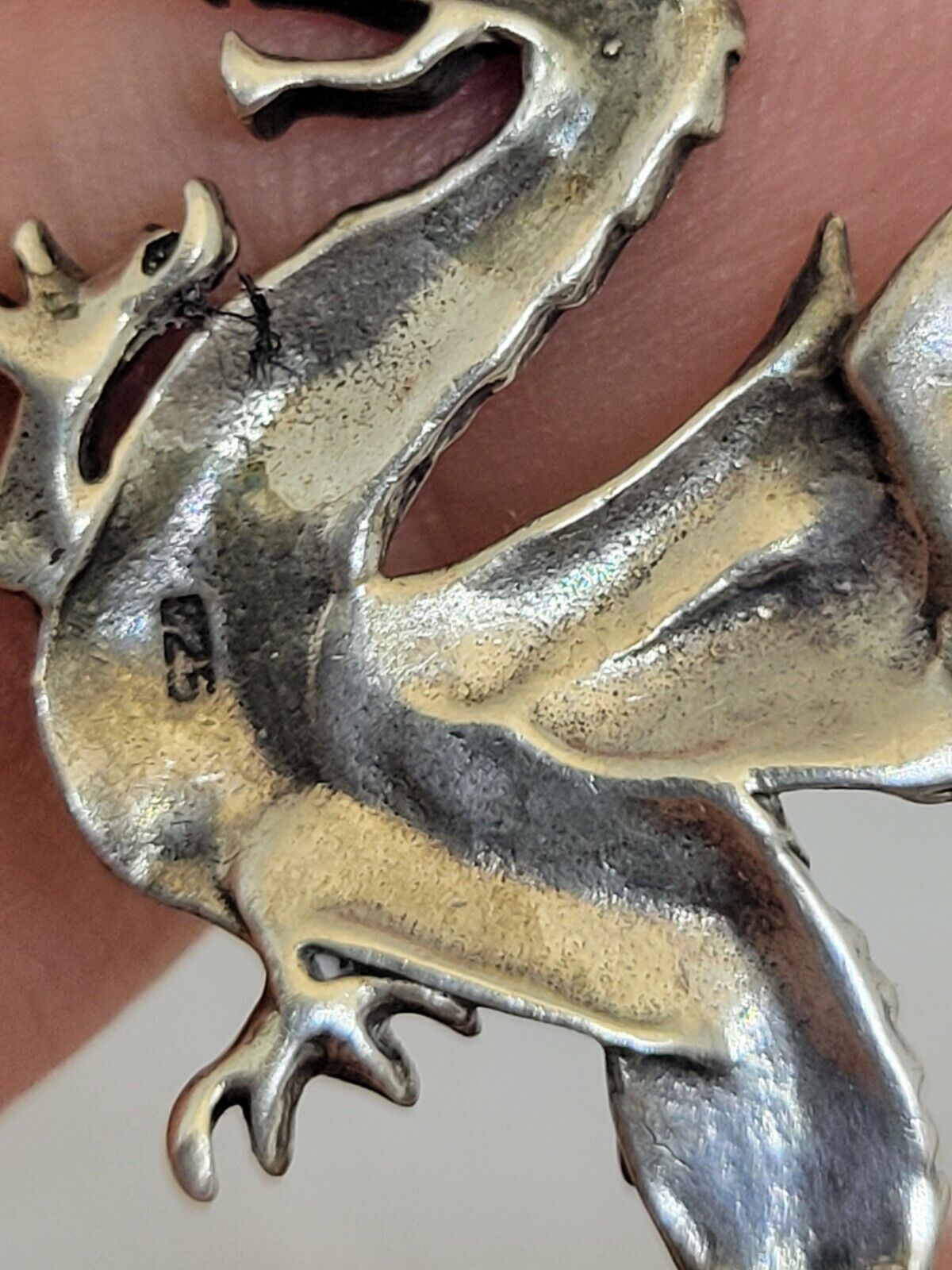 Sterling Silver Flying Dragon Pendant - image 7