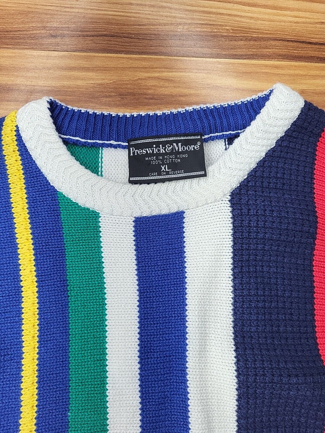 Vintage Preswick & Moore Knit Sweater Striped Men… - image 5